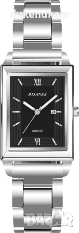 Дамски правоъгълен часовник – кварцов, с дата