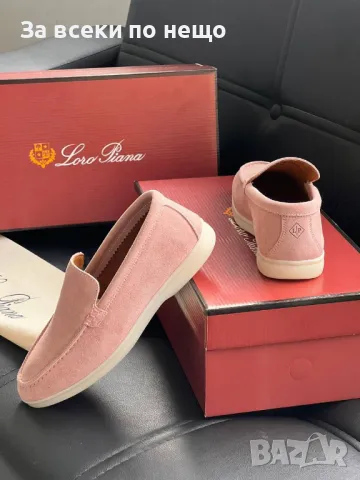 Loro Piana Дамски Розови Обувки Естествен Велур Лоро Пиана Код E243, снимка 2 - Дамски ежедневни обувки - 50412423