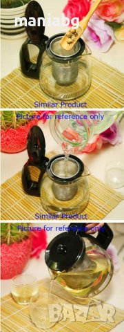 Стъклен чайник с цедка Rnow, снимка 5 - Аксесоари за кухня - 39836723