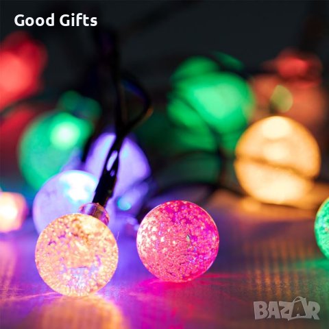Коледни лампички Коледни топки, 1.70м, Многоцветни, снимка 1 - Лед осветление - 42745601
