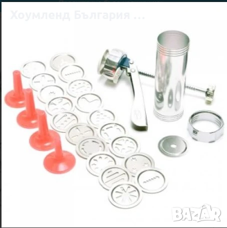 Метален шприц с формички за коледни сладки 2в1