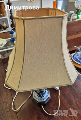 Винтидж нощна лампа, син лук, снимка 5 - Настолни лампи - 53955366