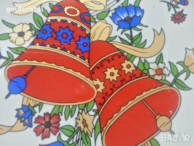 Стар български порцелан чиния коледа , снимка 3 - Антикварни и старинни предмети - 11512267