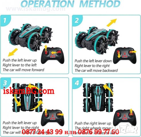 Кола амфибия с дистанционно | Количка амфибия с дистанционно водоустойчива Кола-амфибия, снимка 12 - Електрически играчки - 38201242