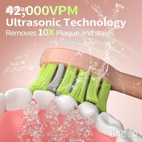 Електрическа четка за зъби, 5 режима, 6 глави за четка, 2-минутен таймер, снимка 2 - Други - 53924065