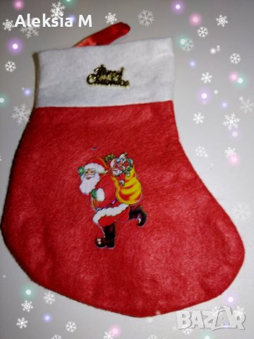ПРОМО Коледно чорапче с Дядо Коледа с чифт детски коледни чорапи и картичка чорапки памук подарък, снимка 3 - Чорапи - 38846350