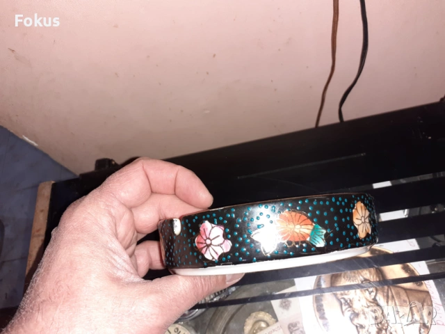 Сатцума Satsuma стар ваза пепелник порцелан маркиран, снимка 4 - Антикварни и старинни предмети - 53357633