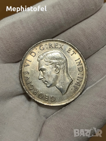 1 долар 1939 г , Канада - сребърна монета, снимка 3 - Нумизматика и бонистика - 52792490