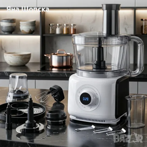 Кухненски робот 12в1 с LCD дисплей – 2000W Max, 3.5L, мултифункционален, снимка 4 - Кухненски роботи - 55787751