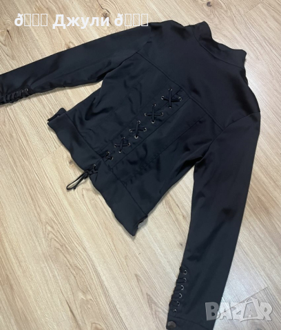 Уникално яке с ципове и връзки на гърба, снимка 4 - Якета - 44700467