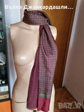 Елегантен мъжки шал коприна и вълна, снимка 6 - Шалове - 53231351