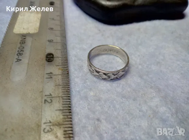 СТАР СТИЛНО РЕТРО АРТ РЪЧНО ОРНАМЕНТИРАН СРЕБЪРЕН ПРЪСТЕН Тип ХАЛКА СРЕБРО ВИСОКА ПРОБА 49725, снимка 3 - Антикварни и старинни предмети - 49682914