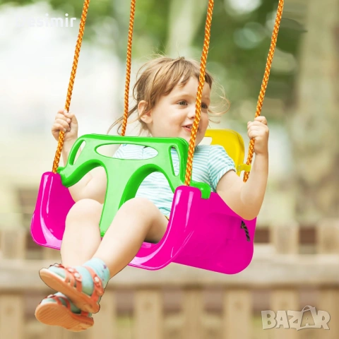 Детска люлка 3-в-1 KINSPORY – расте заедно с детето (тъмно розова)