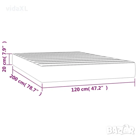 vidaXL Матрак за легло с покет пружини средна твърдост розов 120x200x20 см кадифе, снимка 7 - Матраци - 56147256