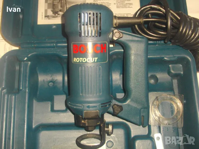 САЩ Оригинална ЕЛЕКТРИЧЕСКА ФРЕЗА ЗА КАНТОВЕ ПРАВ ШЛАЙФ BOSCH ROBOCUT Профи Синя серия НОВА Комплект