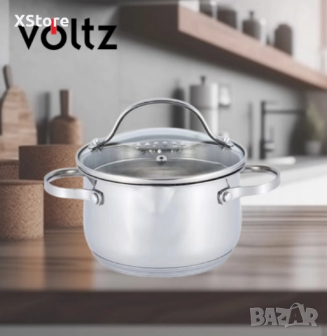Тенджера Voltz, различна съвместимост, Инокс, снимка 5 - Съдове за готвене - 52497941