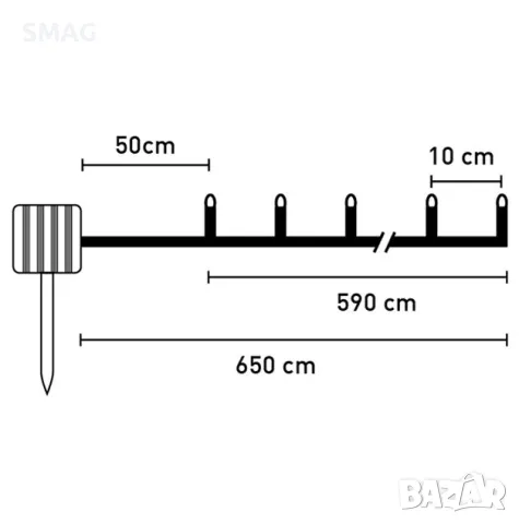 60 соларни LED топки светлини със светлинен сензор & 2 режима 6.5m - многоцветен S_1204164, снимка 5 - Соларни лампи - 49922892