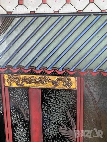 Стара китайска картина стъклопис, снимка 7 - Антикварни и старинни предмети - 48992736