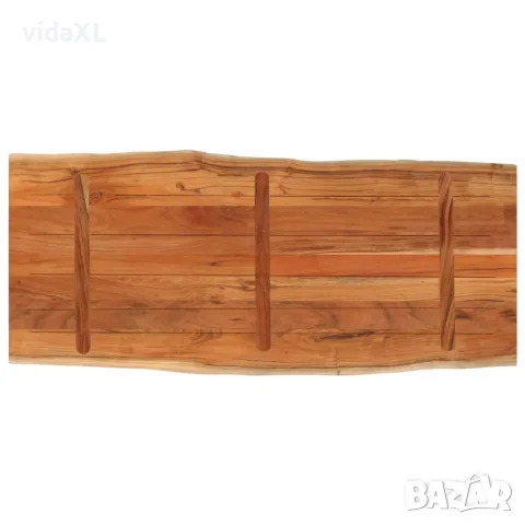 vidaXL Плот за маса, 140x60x3,8 см, правоъгълен, акация масив, жив ръб, снимка 4 - Етажерки - 56147462