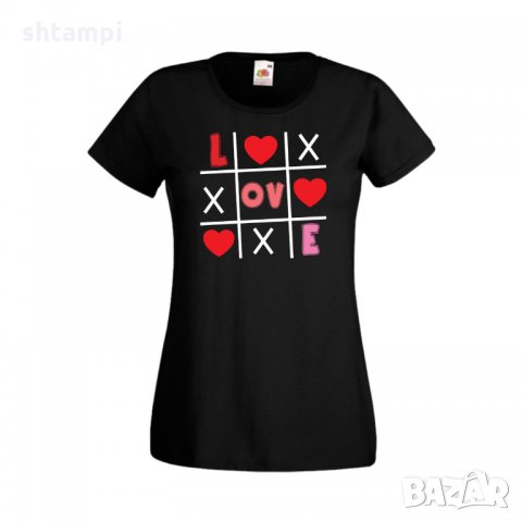 Дамска тениска Свети Валентин Tic Tac Toe Love 1, снимка 4 - Тениски - 35648696
