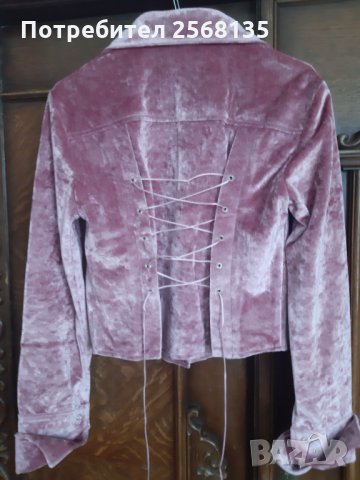 Шикозна НОВА Риза от Копринено Кадифе с дезайн тип Корсет на гърба, снимка 8 - Ризи - 35533041