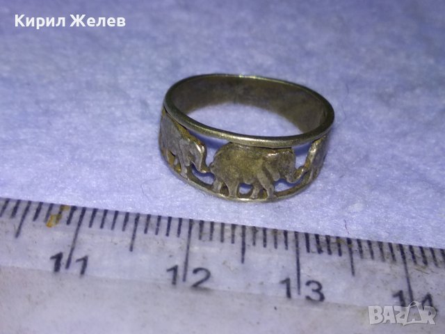 СТАРИНЕН СРЕБЪРЕН РЯДЪК ПРЪСТЕН с 3 СЛОНЧЕТА ОКСИДИРАНО СРЕБРО IXAC 925 АВТОРСКА РЪЧНА РАБОТА 40001, снимка 13 - Антикварни и старинни предмети - 42762987