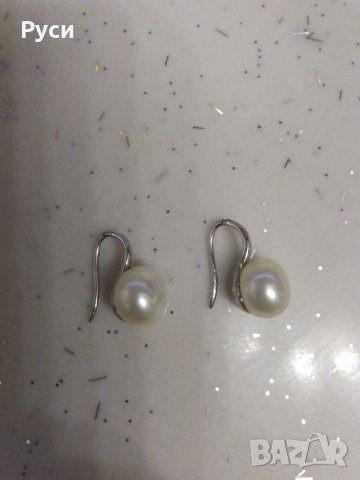 Сребърни обеци с перли, снимка 3 - Обеци - 18586778