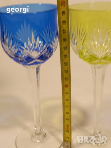 Две немски тънкостенни кристални чаши, снимка 2 - Чаши - 42899843
