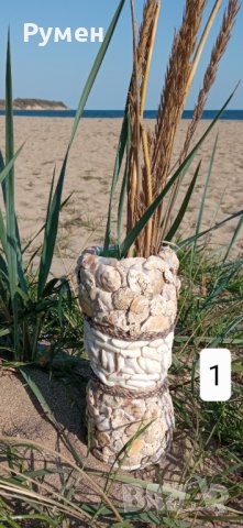Ръчно изработени вази с натурал. морски материали , снимка 2 - Вази - 40620577