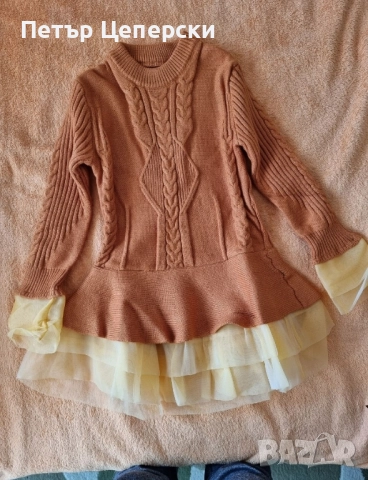 Детски красиви плетени рокли в червено и кафяво , снимка 2 - Детски рокли и поли - 52374098