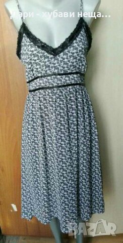 Рокля от шифон на цветя в черно и бяло🍀❤M, M/L❤🍀арт.4317