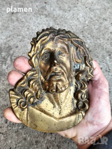 Исус Христос бронзова стенна скулптура, снимка 1