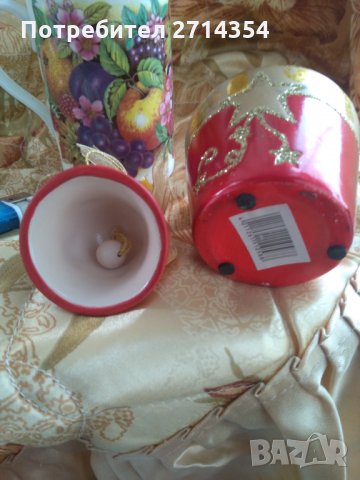 Коледна украса поставка за свещ и камбанка , снимка 3 - Декорация за дома - 35053991