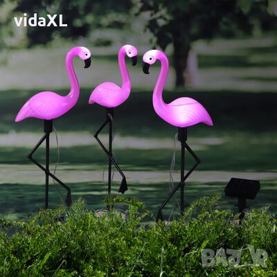 HI Соларни LED градински лампи Flamingo 3 бр（SKU:423908