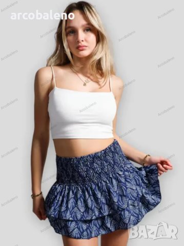 Дамска модна плисирана пола с флорален принт, 11цвята, снимка 15 - Поли - 44439106