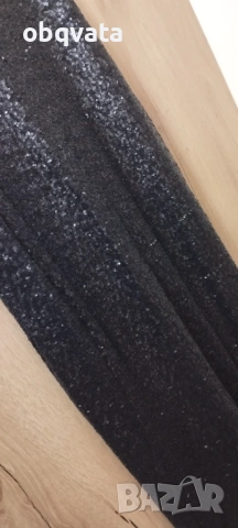 Елегантна дълга черна рокля на малки пайети, снимка 3 - Рокли - 54024725