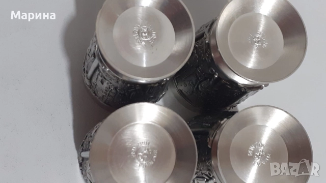 Комплект за вино и ракия от калай Antik*Vintage #92, снимка 12 - Антикварни и старинни предмети - 52405033