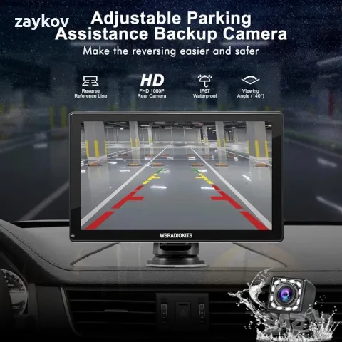 Безжичен Carplay сензорен екран с резервна камера - преносим Carplay и Android Auto стерео, снимка 4 - Аксесоари и консумативи - 48435561