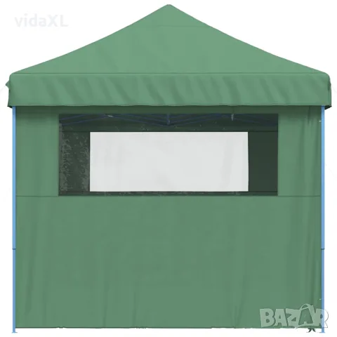 vidaXL Сгъваема парти шатра pop-up с 4 странични стени зелена, снимка 4 - Къмпинг мебели - 56147418
