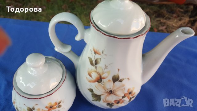Порцеланови кана и захарница- "Китка" Нови пазар  , снимка 2 - Сервизи - 33772788