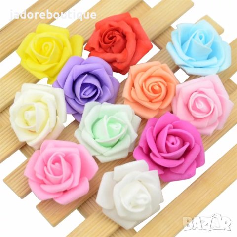 Изкуствени рози за декорация на букети и други - 4 см различни цветове в  Изкуствени цветя в гр. Габрово - ID28122887 — Bazar.bg