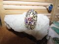 сребърен пръстен с натурален родолит №247, снимка 1 - Пръстени - 44673825