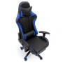Геймърски стол за релакс с масаж и подложка за крака – син, снимка 12
