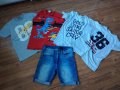 Детски лот къси дънкови панталони и тениски на H&M и LC WAIKIKI 