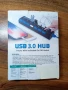 НОВ USB 3.0 хъб, 7 в 1, Малък и преносим, 7 порта, за пътуване, офис, дома, OUYLAF, Черен, снимка 5