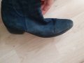 Тъмно сини Ботуши от естествен велур, снимка 4