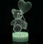  Романтичен подарък! 3D LED светещо мече с дистанционно, снимка 7