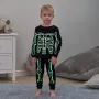 Детска памучна пижама - светещ скелет, различни размери, снимка 3