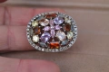 Дамски сребърен пръстен с полускъпоценни камъни, снимка 2