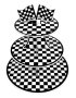черно бели квадрати Рали шах мат 3 етажна Триетажна поставка стойка за мъфини картонена 